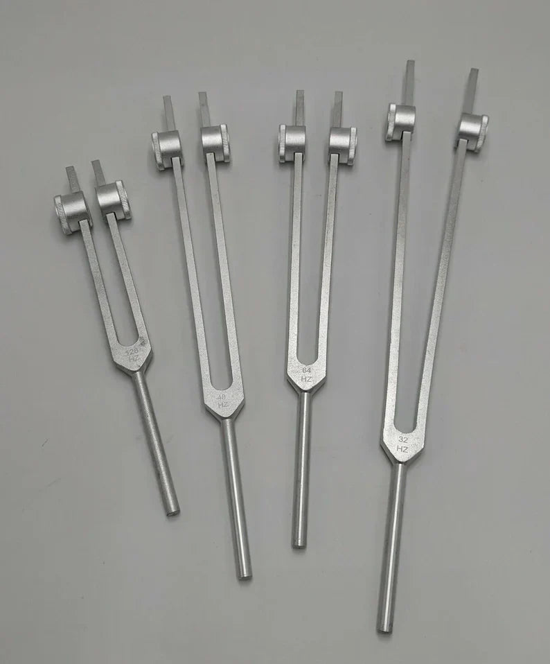 Metal Medical Tuning Forks in Professional Otto Tuners Weighted Set for Therapy