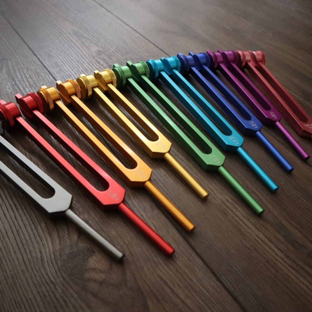 Professionally Tuned Solfeggio Forks 9pc Set - Chakra Engrams - On sale