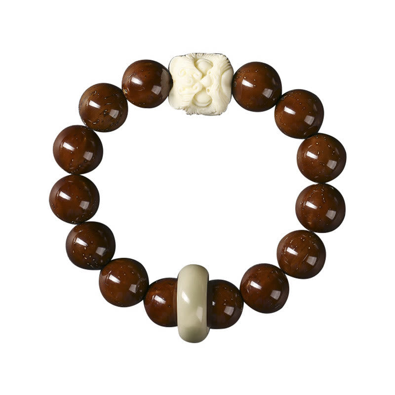 Lila Bodhi-Samen Tanzender Löwe Spirituelles Armband 15–17 cm