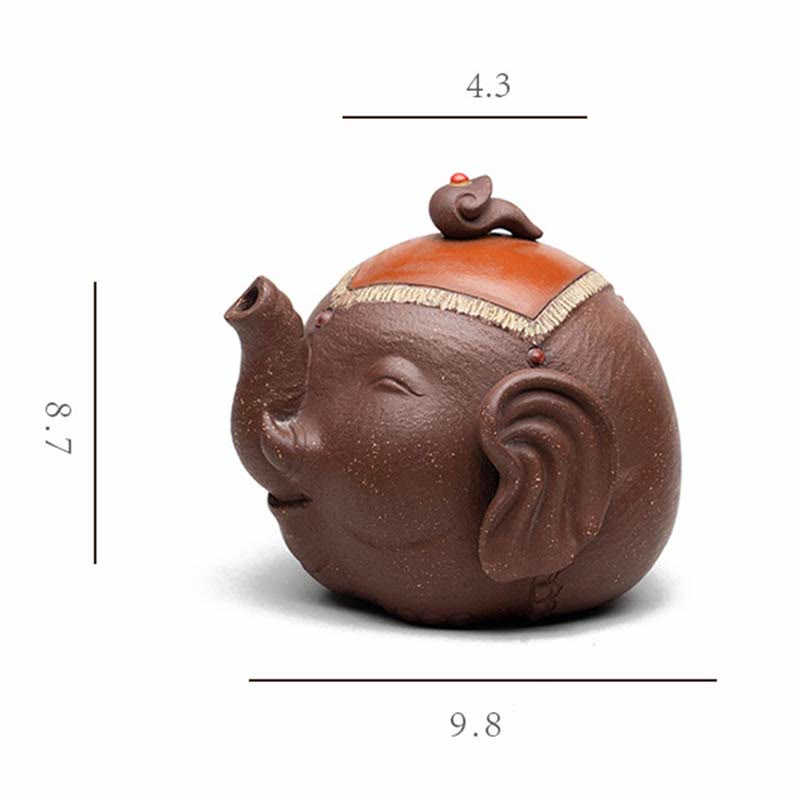 Lila Ton Keramik Elefant Teekanne 220ml Zen Dekor