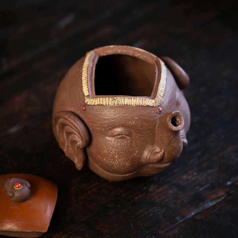Lila Ton Keramik Elefant Teekanne 220ml Zen Dekor