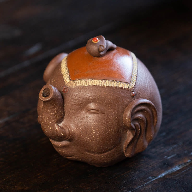 Lila Ton Keramik Elefant Teekanne 220ml Zen Dekor