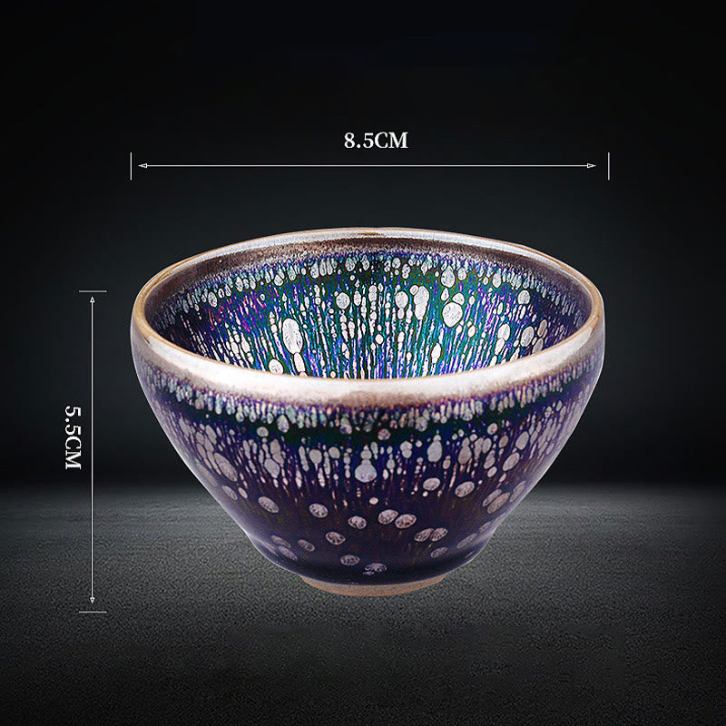 Lila Glasur Jianzhan Keramik Teetasse 8,5cm | Zen Dekor