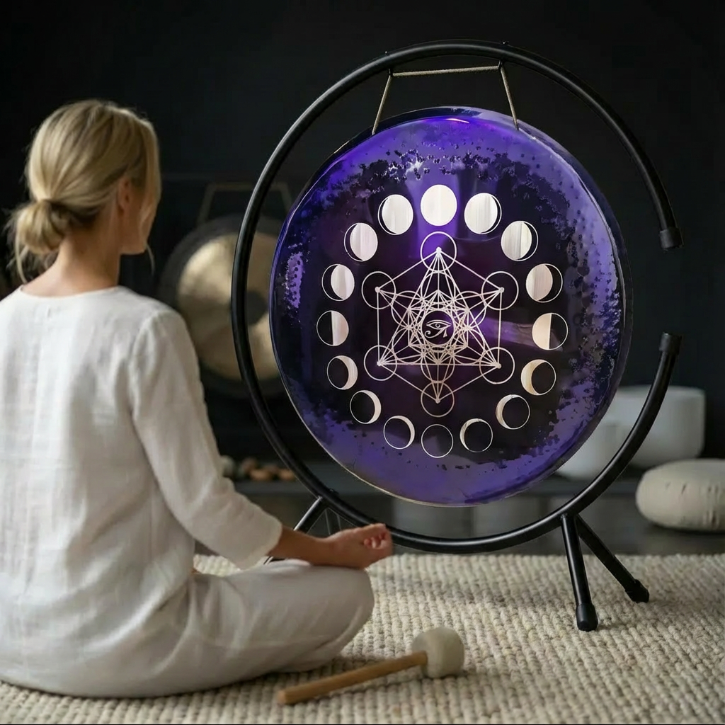 Lila Horusauge-Gong-Instrument zur Meditation