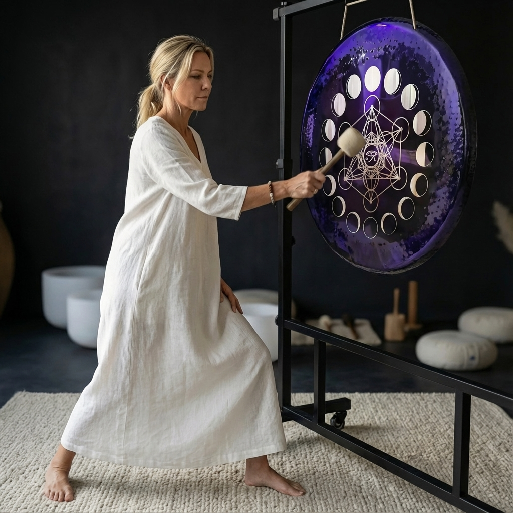 Lila Horusauge-Gong-Instrument zur Meditation