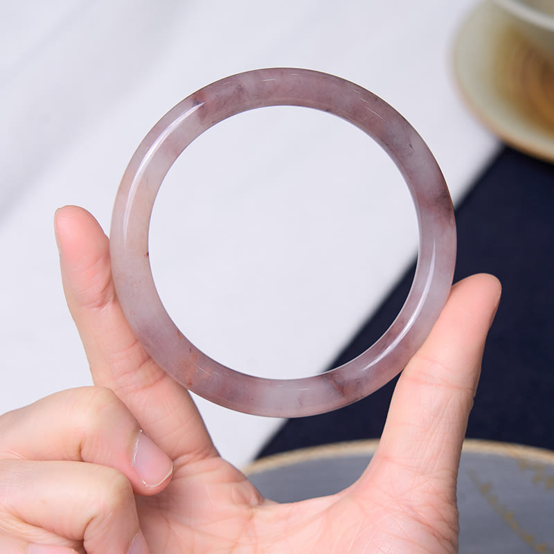 Lila Jade und Erdbeerquarz Armband Armreif Bundle für Glück