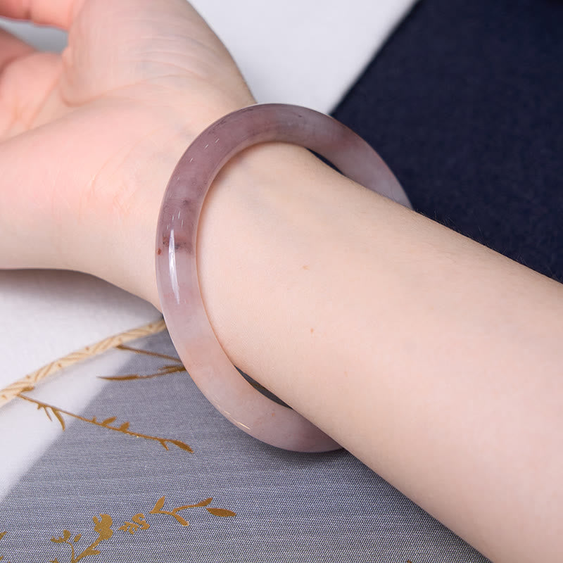 Lila Jade und Erdbeerquarz Armband Armreif Bundle für Glück