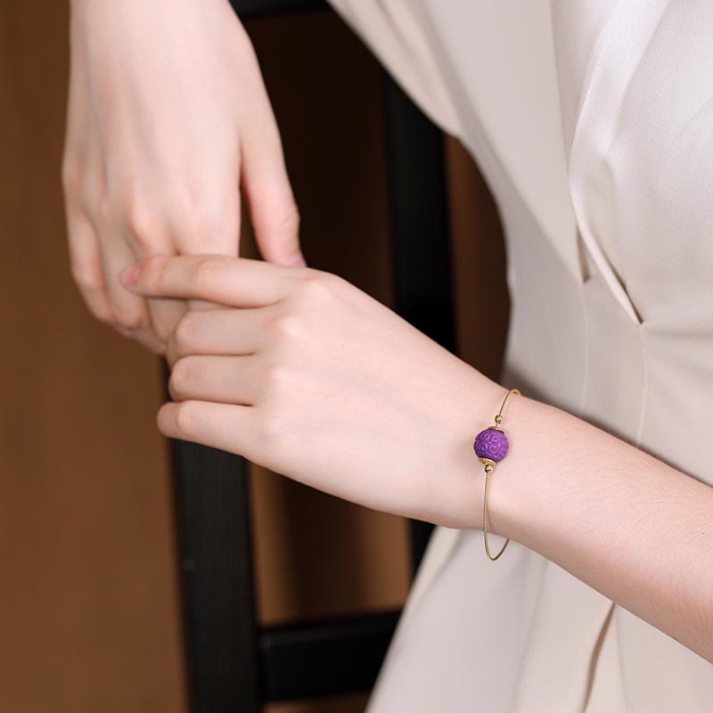 Spirituelle Halskette und Armband im Set mit violettem Glimmerstein