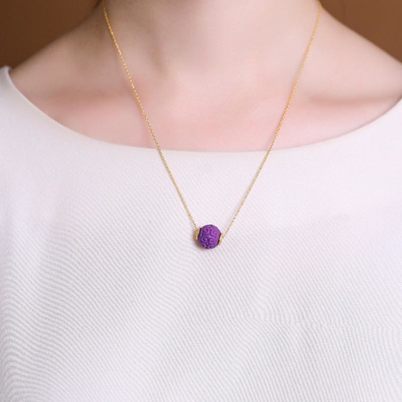 Spirituelle Halskette und Armband im Set mit violettem Glimmerstein