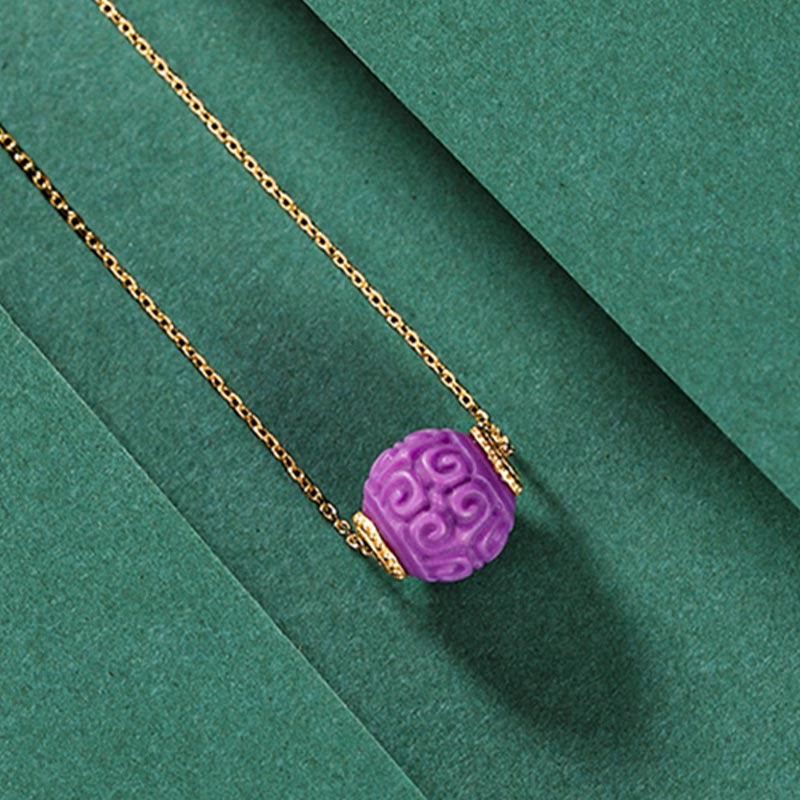 Spirituelle Halskette und Armband im Set mit violettem Glimmerstein