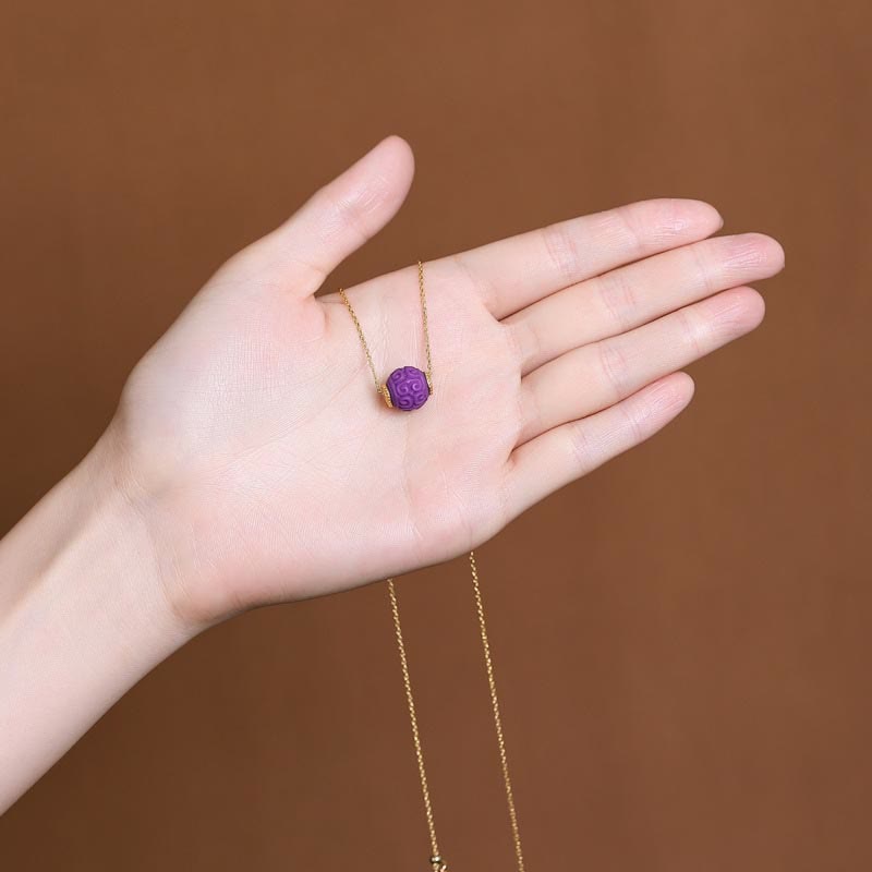 Spirituelle Halskette und Armband im Set mit violettem Glimmerstein