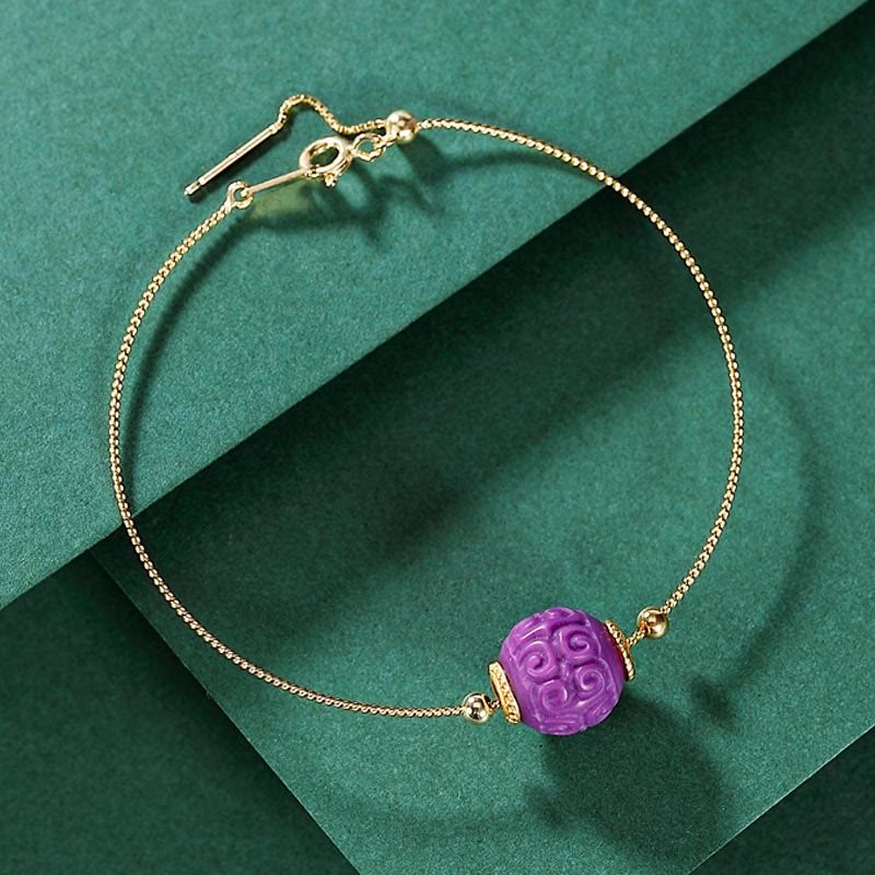 Spirituelle Halskette und Armband im Set mit violettem Glimmerstein