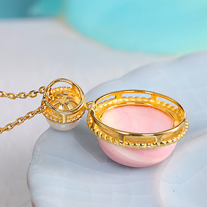 Spirituelles Schmuckset mit Queen Conch-Perlen | 925 Sterling Silber