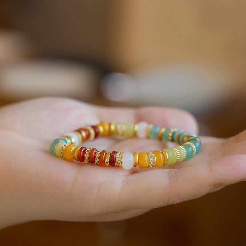 Regenbogen Jade Achat Vertrauensarmband 6mm Heilschmuck