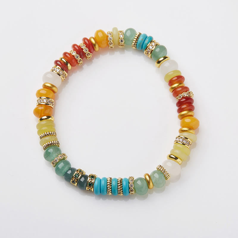 Regenbogen Jade Achat Vertrauensarmband 6mm Heilschmuck