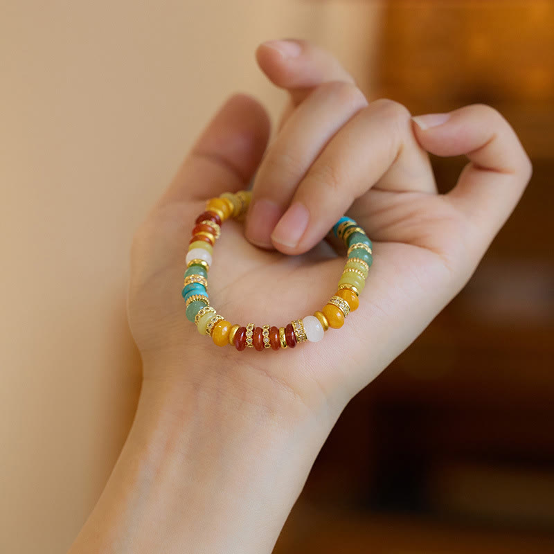 Regenbogen Jade Achat Vertrauensarmband 6mm Heilschmuck