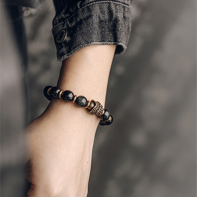 Regenbogen-Obsidian, 10 mm, Heilarmband für Liebe und Gleichgewicht