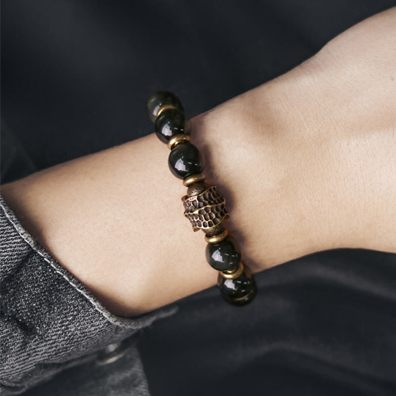 Regenbogen-Obsidian, 10 mm, Heilarmband für Liebe und Gleichgewicht