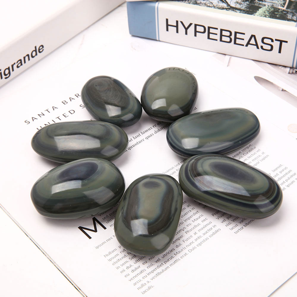Rainbow Obsidian 2.8" Palm Stone for Energy Grounding