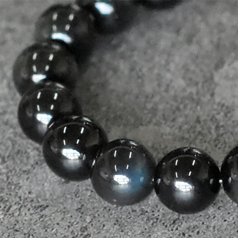 Regenbogen-Obsidian-Kupferperlenarmband für positive Transformation