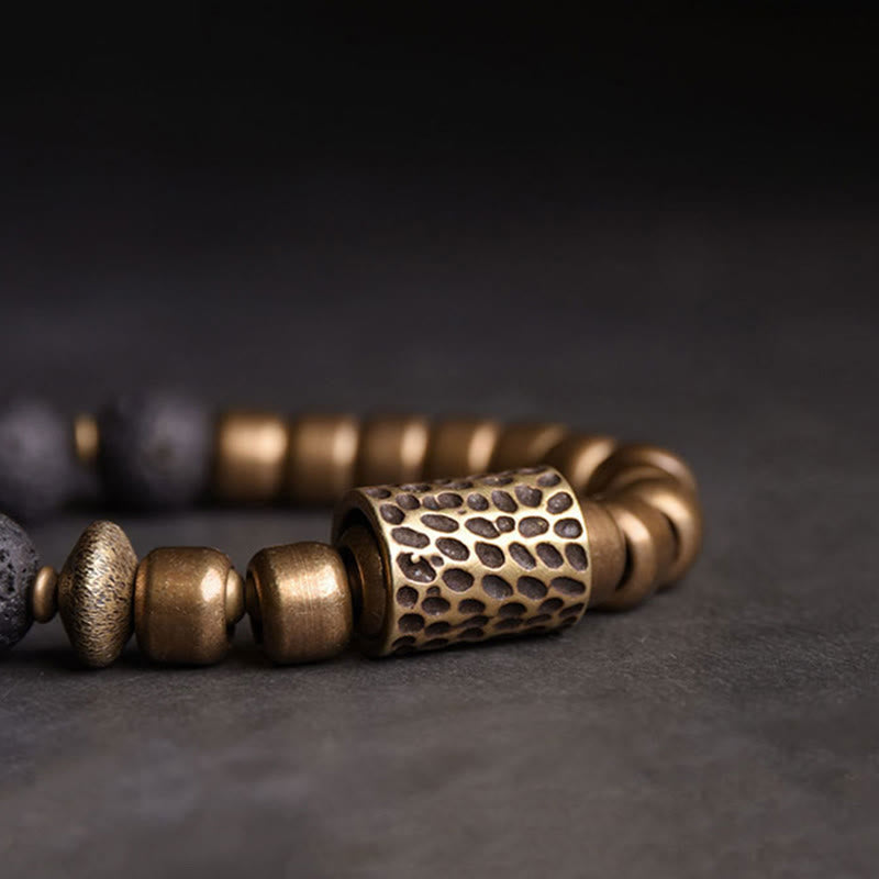 Regenbogen-Obsidian-Kupfer-Heilarmband | Lavastein-Energie