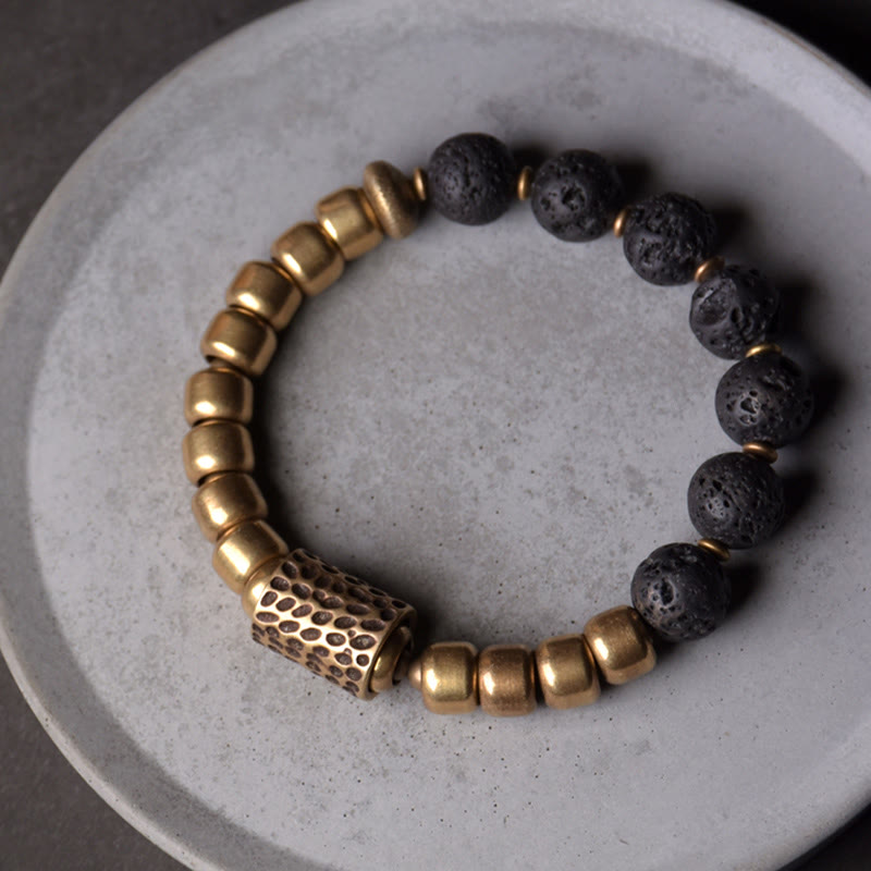 Regenbogen-Obsidian-Kupfer-Heilarmband | Lavastein-Energie