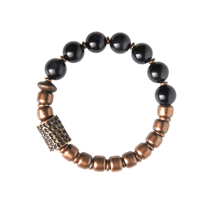 Regenbogen-Obsidian-Kupfer-Heilarmband | Lavastein-Energie