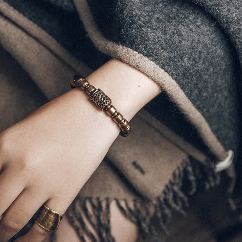 Regenbogen-Obsidian-Kupfer-Heilarmband | Lavastein-Energie