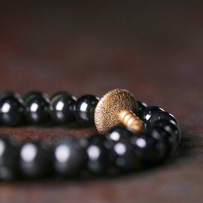 Regenbogen-Obsidian-Kupfer-Liebes-Doppelwickelarmband