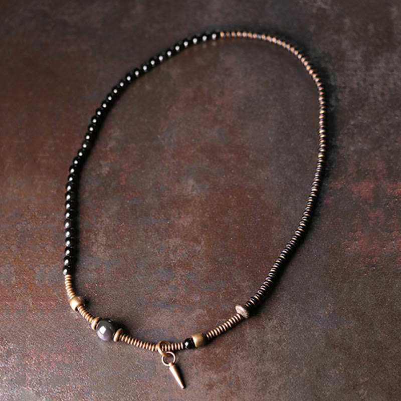 Regenbogen-Obsidian-Ebenholz-Dreifach-Wickel-Heilarmband
