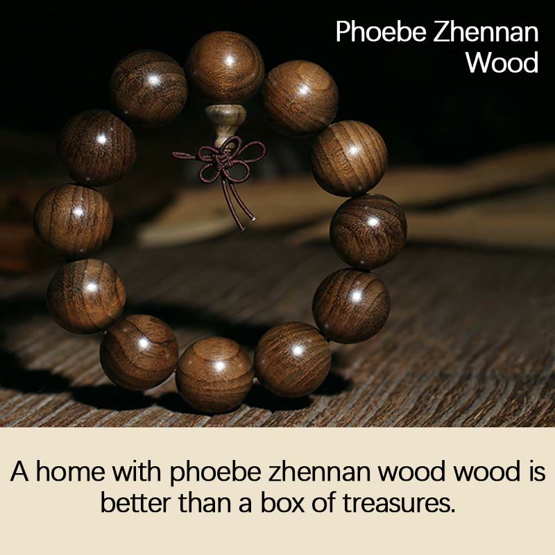 Seltenes spirituelles Armband aus Phoebe Zhennan-Holz, 15–25 mm Perlen