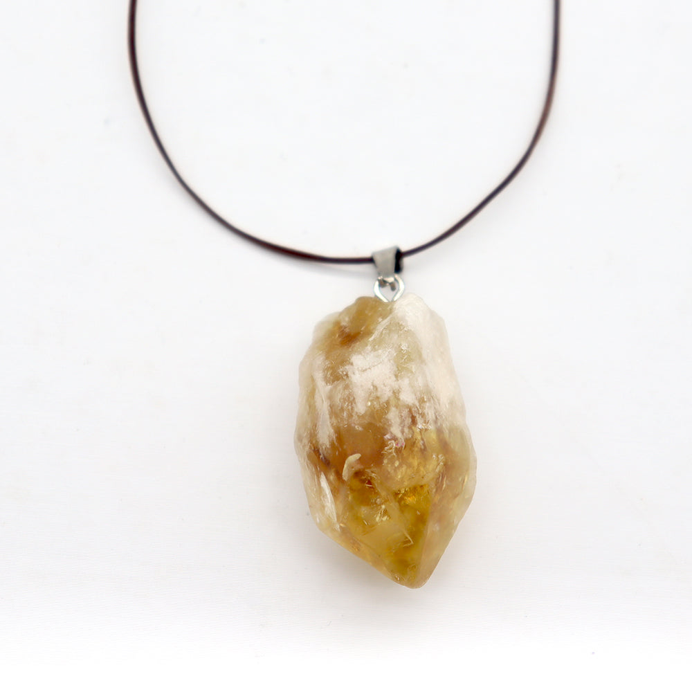 Raw Amethyst Crystal Pendant Necklace 16-19 Inch Meditation Jewelry