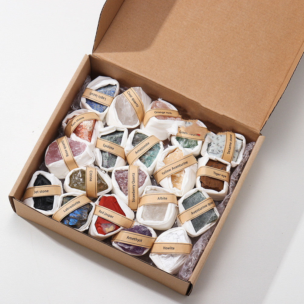 Raw Crystals Specimen Box with 20 Pieces 4-5cm Raw Stones