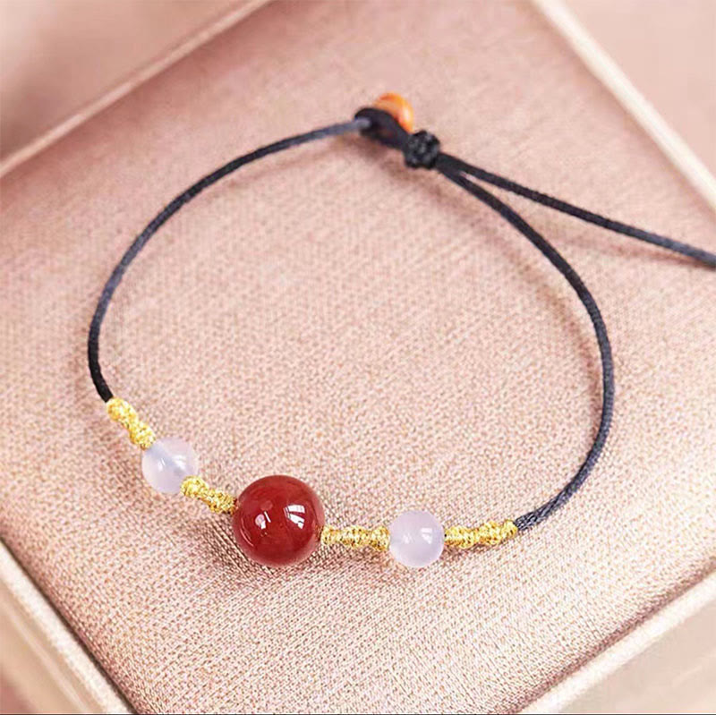 Rote Achat-Chalcedon-Armband-Halskette für Selbstvertrauen und Harmonie