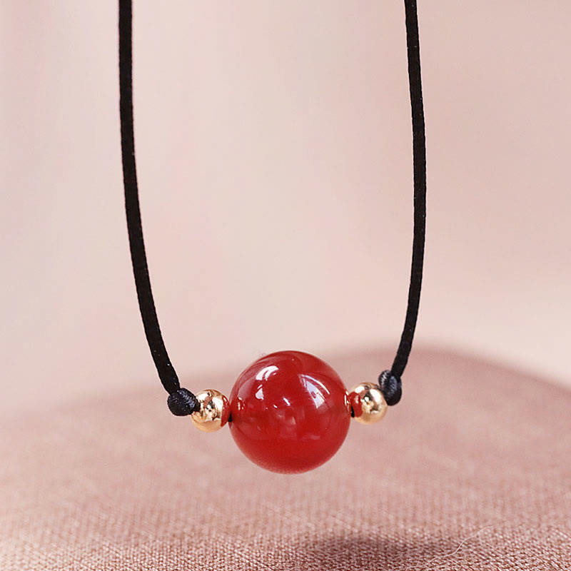 Rote Achat-Chalcedon-Armband-Halskette für Selbstvertrauen und Harmonie