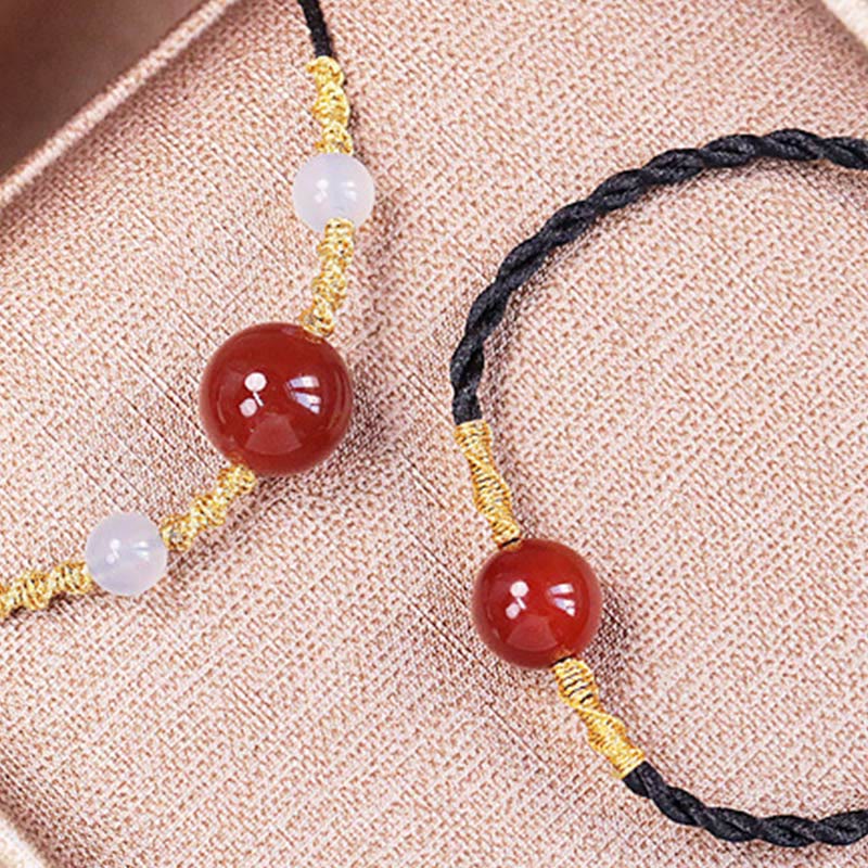 Rote Achat-Chalcedon-Armband-Halskette für Selbstvertrauen und Harmonie