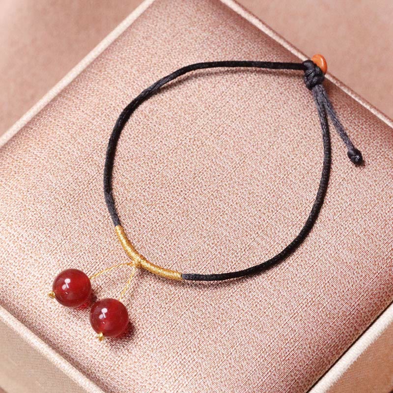 Rote Achat-Chalcedon-Armband-Halskette für Selbstvertrauen und Harmonie