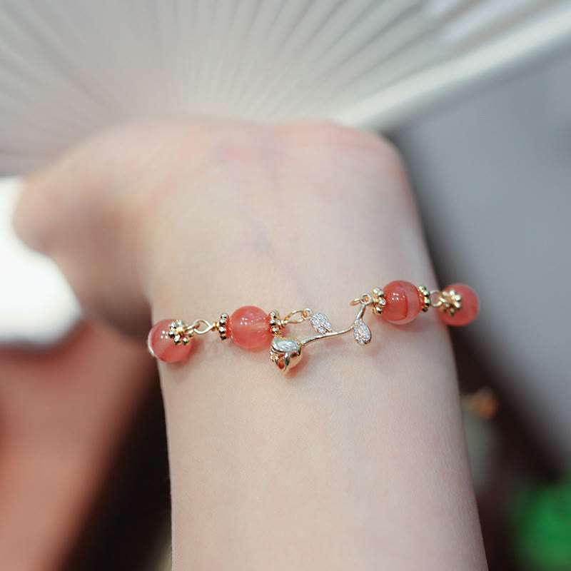 Roter Achat Vertrauen &amp; Ruhe Kettenarmband