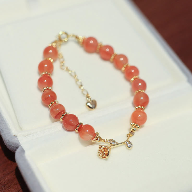 Roter Achat Vertrauen &amp; Ruhe Kettenarmband