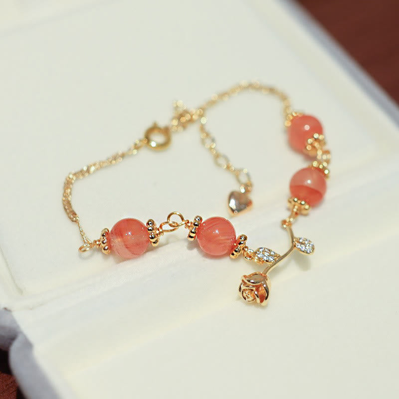 Roter Achat Vertrauen &amp; Ruhe Kettenarmband