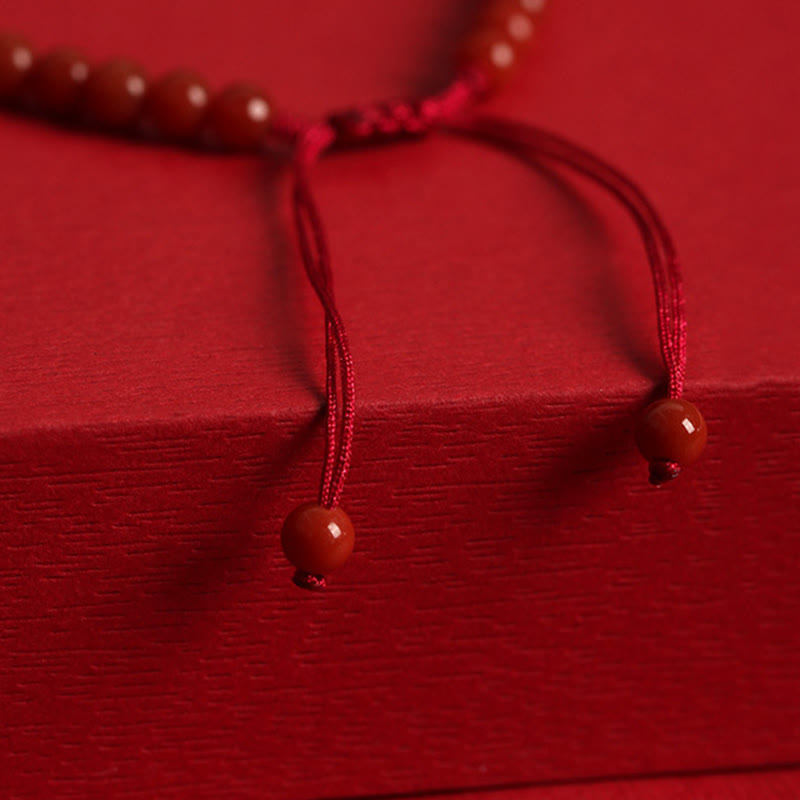 Roter Achat Hetian Jade Peace Buckle Vertrauensarmband