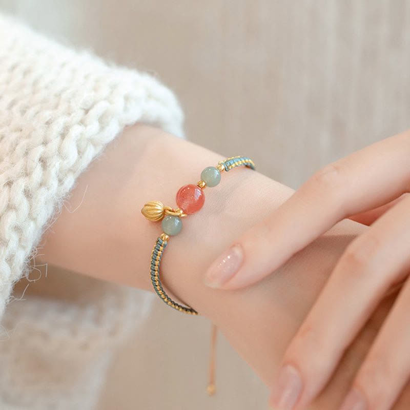 Rotes Achat-Jade-Lotus-Vertrauensarmband