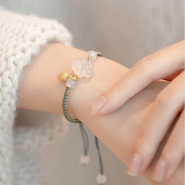 Rotes Achat-Jade-Lotus-Vertrauensarmband