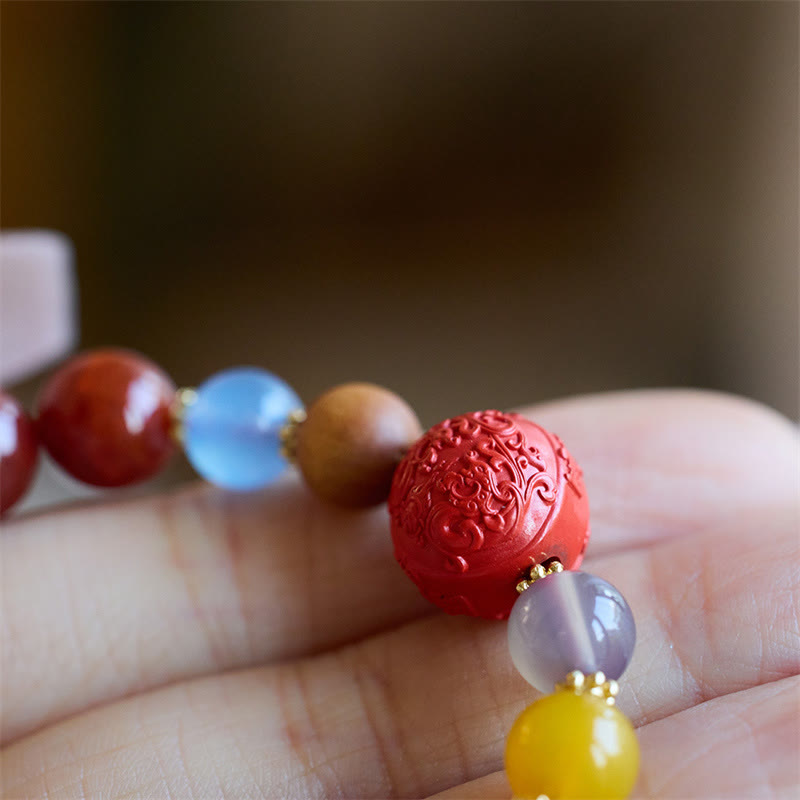 Roter Achat Peace Talisman Vertrauensarmband 10mm Perlen
