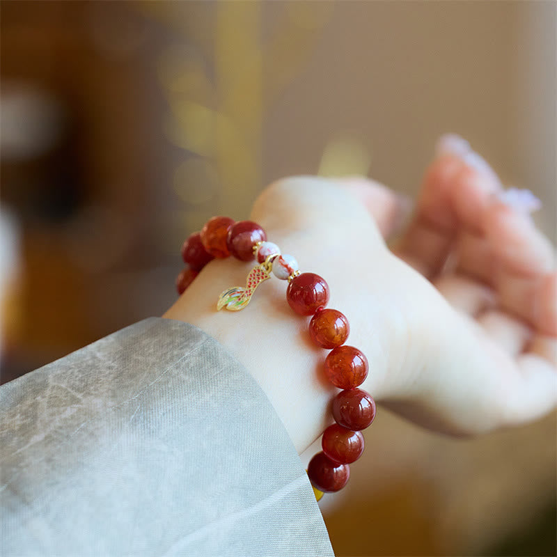 Roter Achat Peace Talisman Vertrauensarmband 10mm Perlen