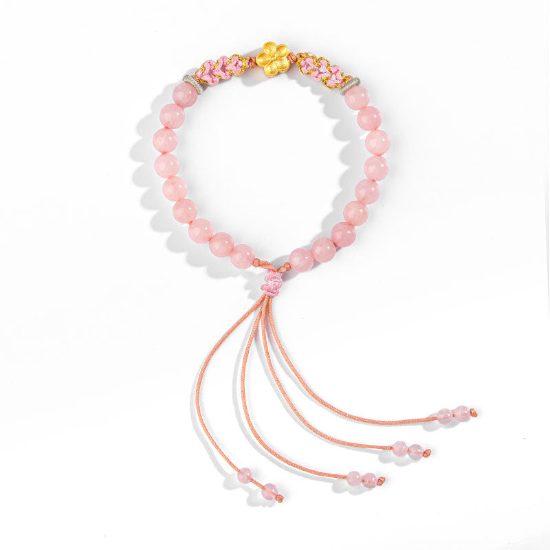 Roter Achat, rosa Kristall, 7 mm, Sterlingsilber, Achat-Armband
