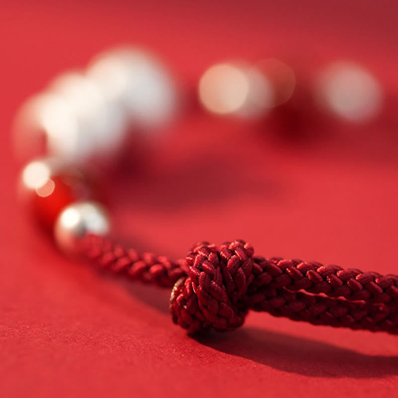 Rotes Achat-Schlangen-Sterlingsilber-Vertrauensarmband