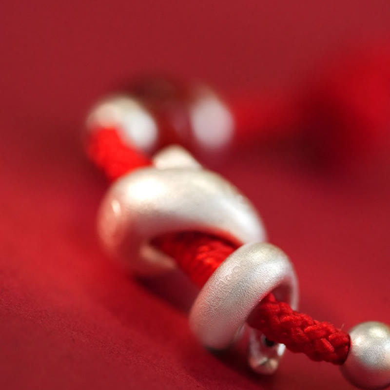 Rotes Achat-Schlangen-Sterlingsilber-Vertrauensarmband