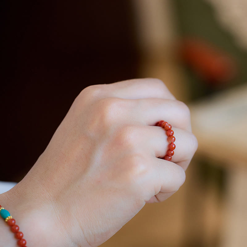 Roter Achat Türkis Selbstvertrauen Schmuckset | Sterling Silber Gold