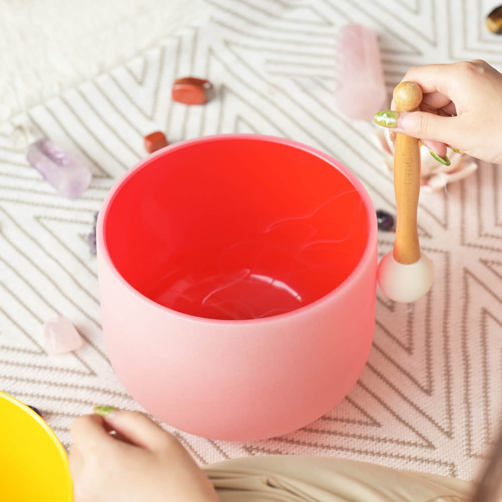 Red Color C Note Root Chakra Crystal Singing Bowl - color bowl - On sale